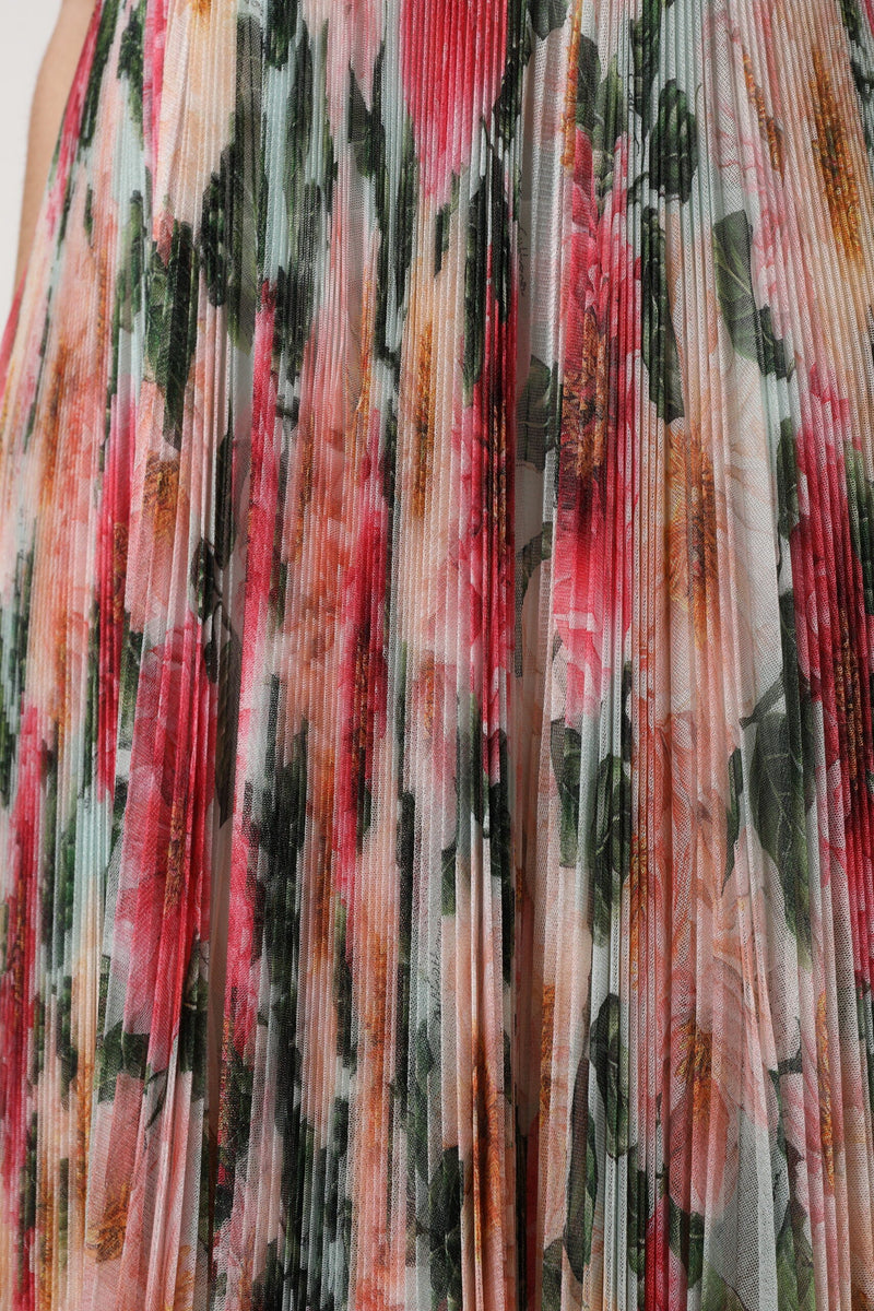 Multicolor Silk Floral High Waist Midi Skirt Dolce & Gabbana