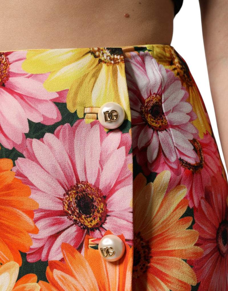 Multicolor Floral High Waist Mini Skirt Dolce & Gabbana