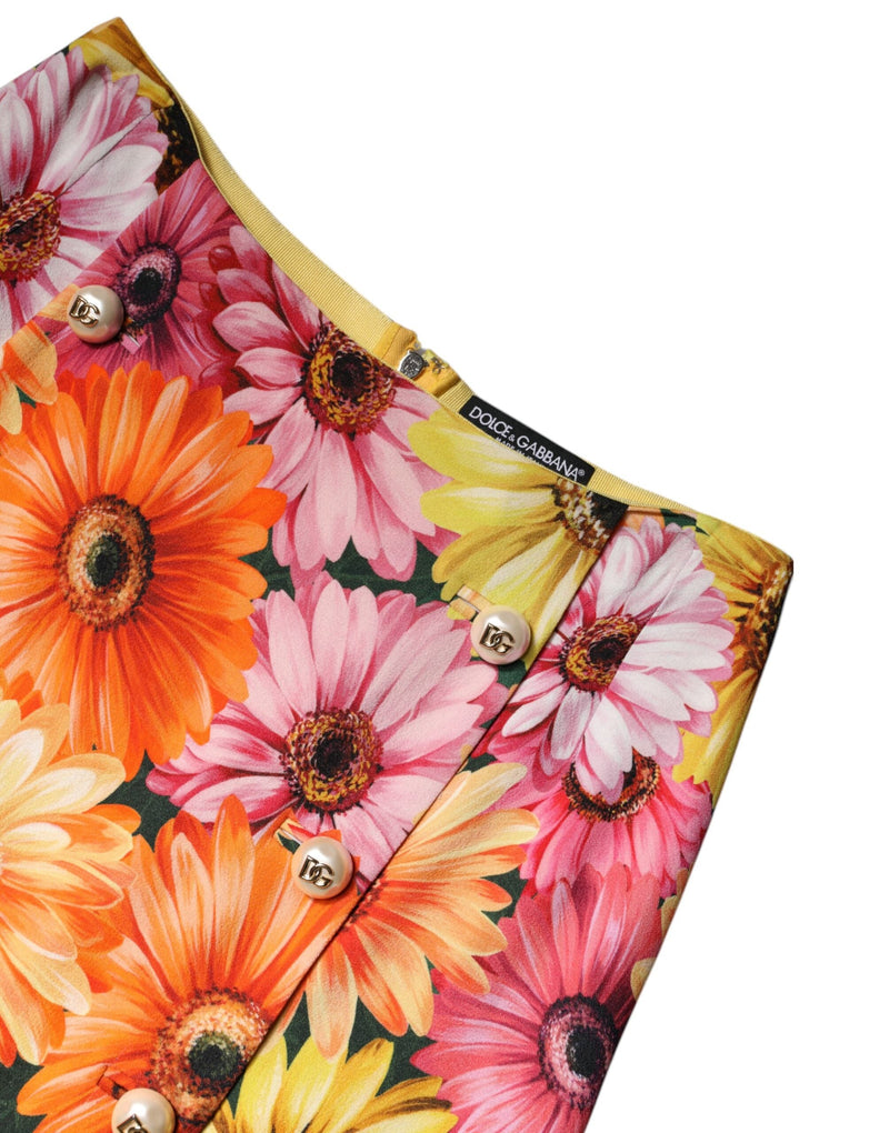 Multicolor Floral High Waist Mini Skirt Dolce & Gabbana