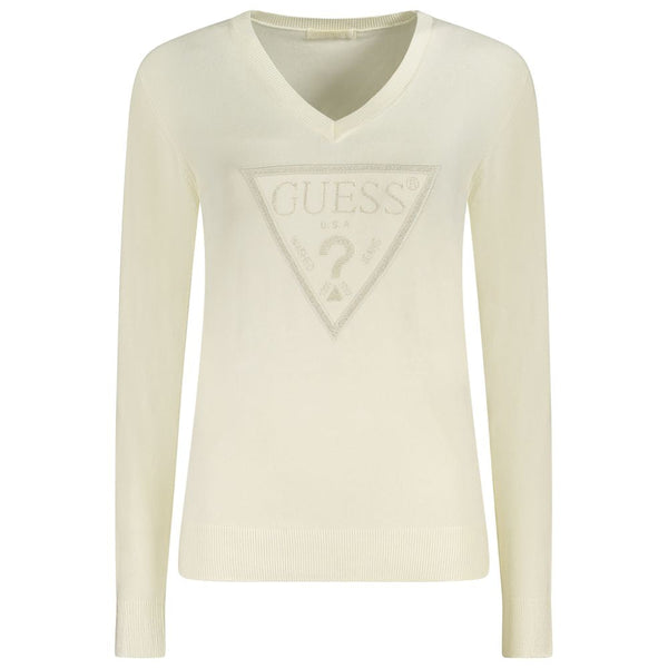 White Viscose Sweater Guess Jeans