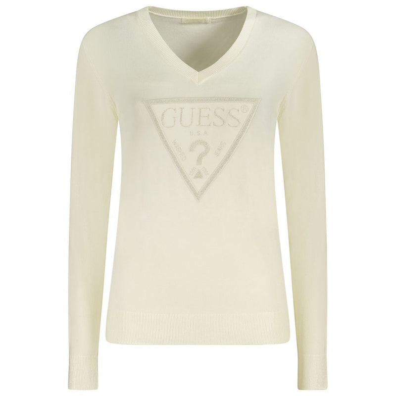 White Viscose Sweater Guess Jeans