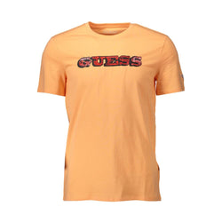 Orange Cotton Men T-Shirt Guess Jeans