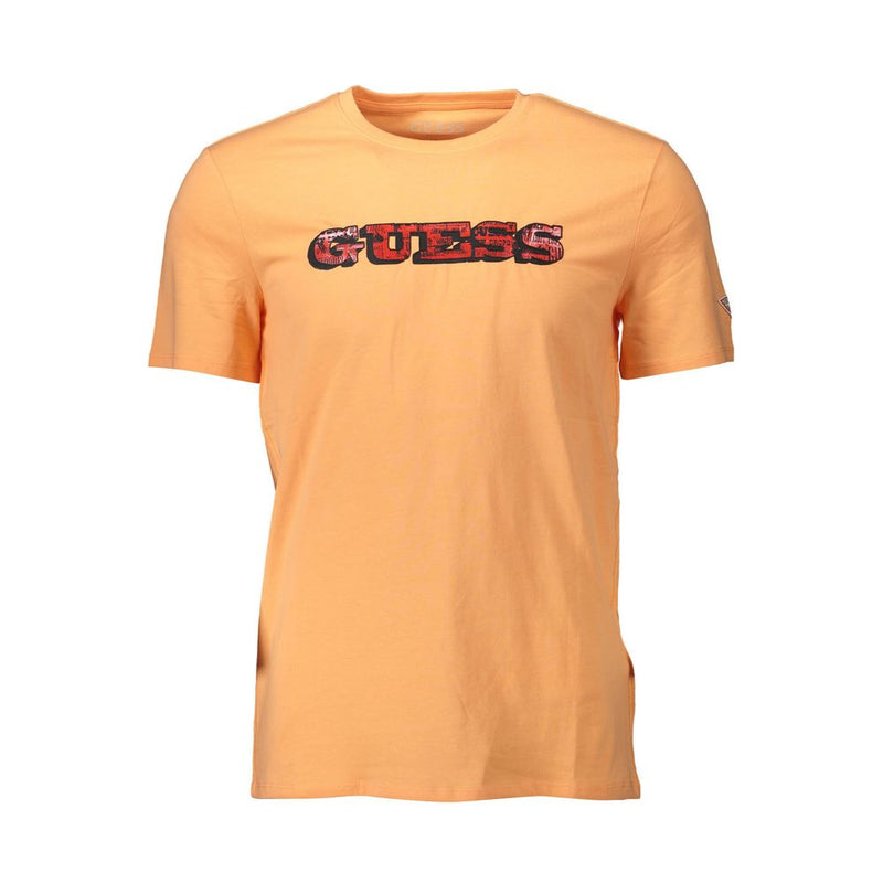Orange Cotton Men T-Shirt Guess Jeans