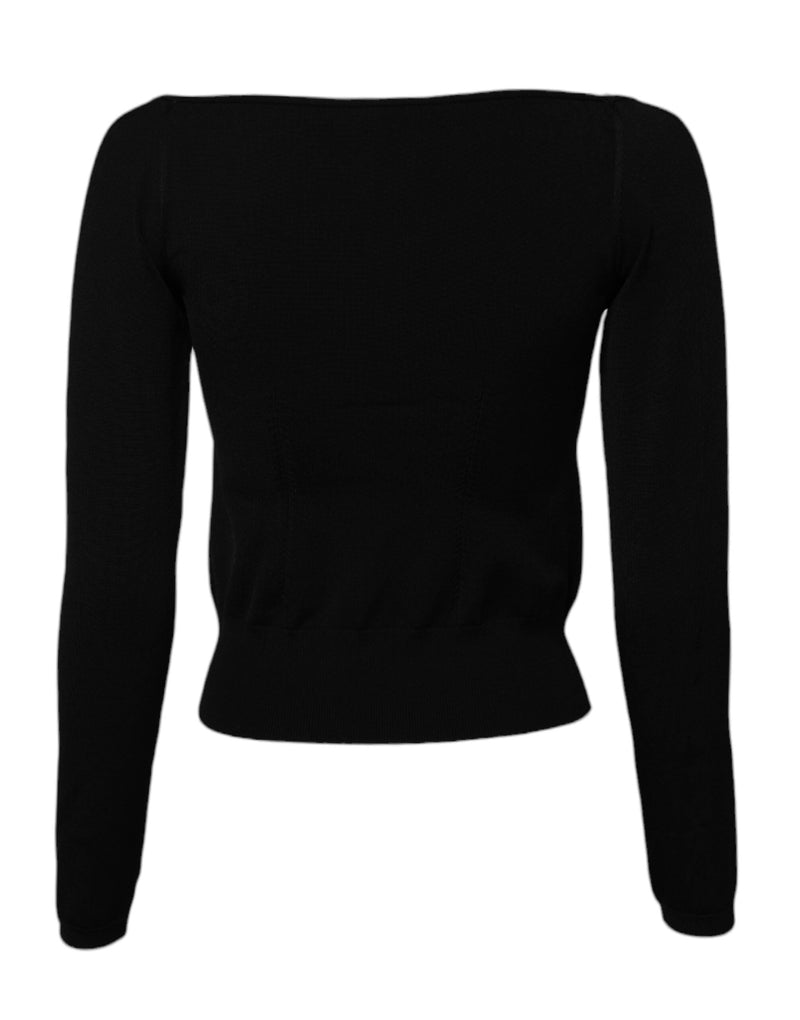 Black Square Neckline Long Sleeves Sweater Dolce & Gabbana