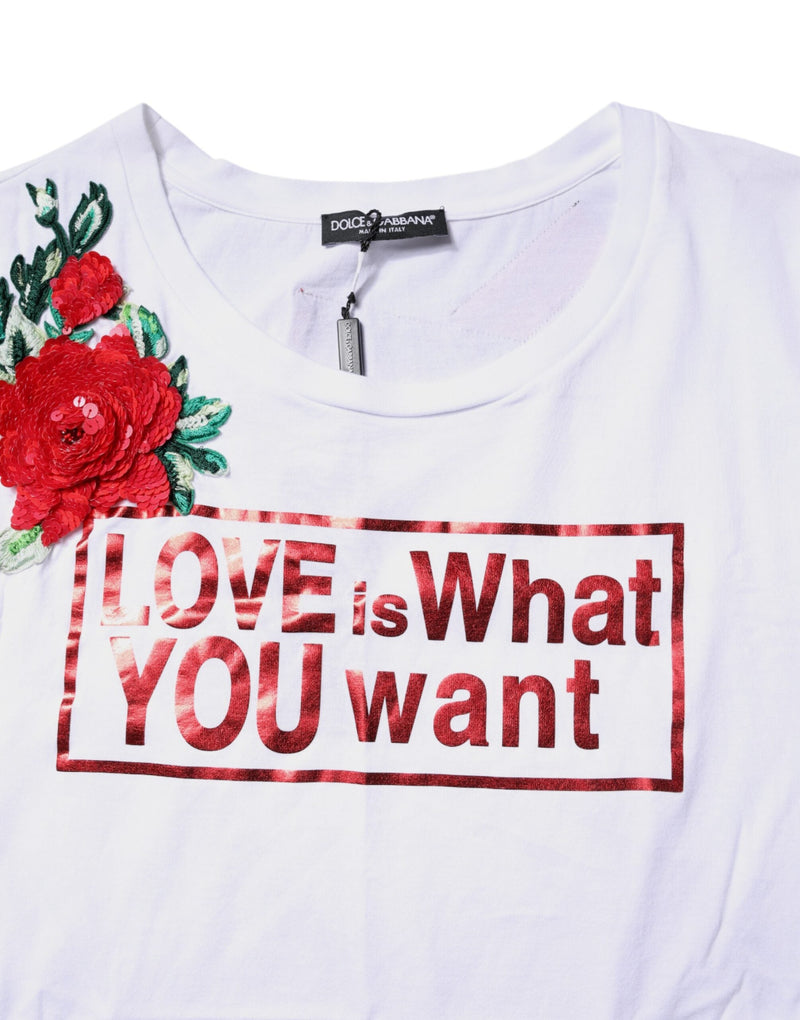 White Floral Graphic Print Sleeveless Tank Top Dolce & Gabbana