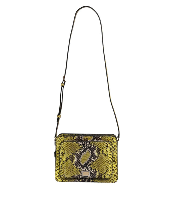 Green Exotic Leather DG Plaque Crossbody Clutch Bag Dolce & Gabbana