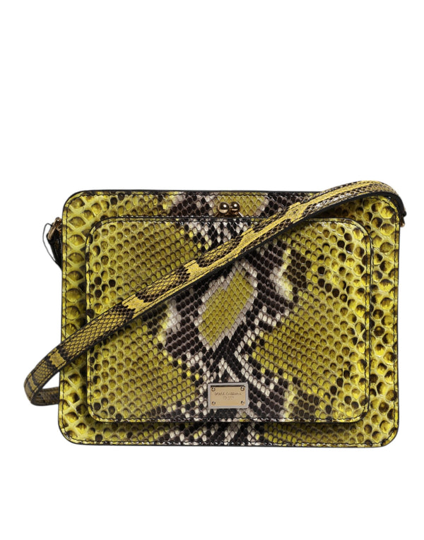 Green Exotic Leather DG Plaque Crossbody Clutch Bag Dolce & Gabbana