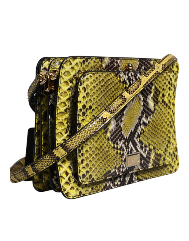 Green Exotic Leather DG Plaque Crossbody Clutch Bag Dolce & Gabbana