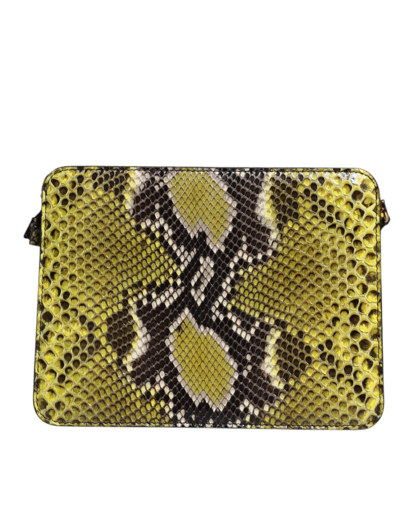 Green Exotic Leather DG Plaque Crossbody Clutch Bag Dolce & Gabbana