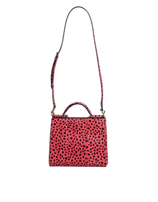 Pink Exotic Leather Top Handle Tote Crossbody Bag Dolce & Gabbana