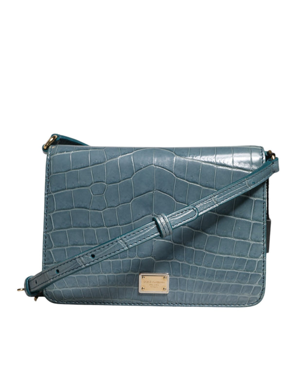 Green Exotic Leather DG Plaque Crossbody Mini Bag Dolce & Gabbana