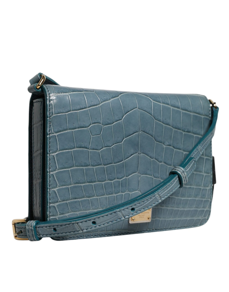 Green Exotic Leather DG Plaque Crossbody Mini Bag Dolce & Gabbana