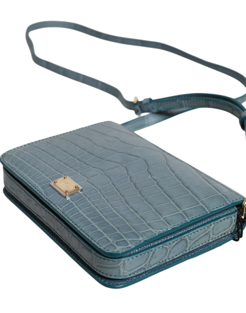 Green Exotic Leather DG Plaque Crossbody Mini Bag Dolce & Gabbana
