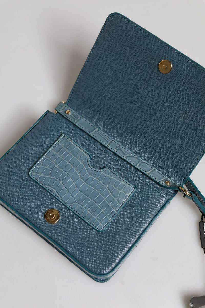 Green Exotic Leather DG Plaque Crossbody Mini Bag Dolce & Gabbana