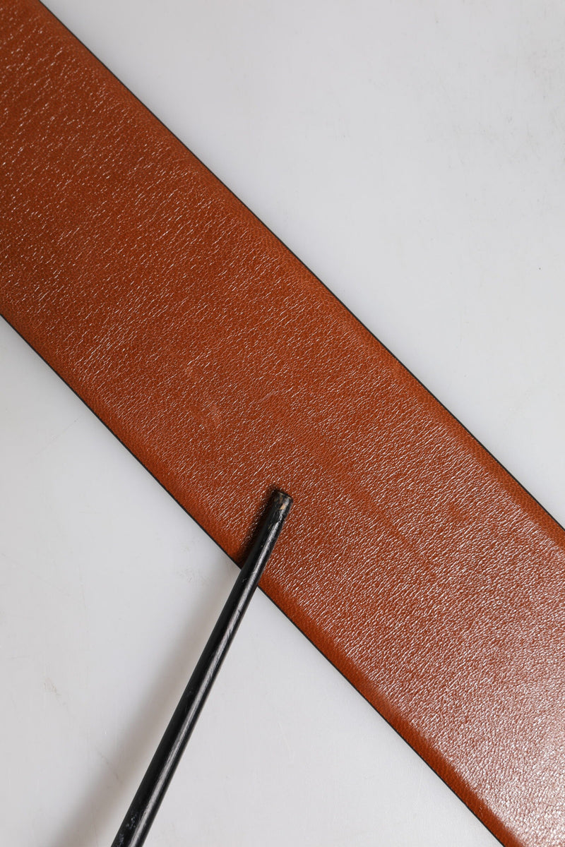 Brown Leather Gold Metal Buckle Classic Belt Dolce & Gabbana