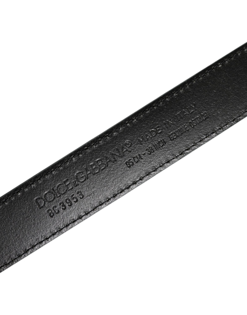 Green Ostrich Leather Silver Metal Buckle Belt Dolce & Gabbana