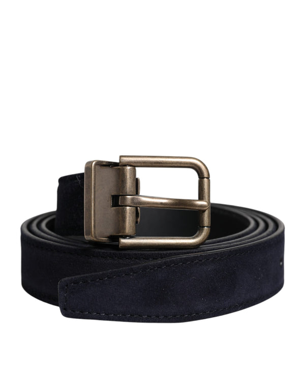 Black Goat Leather Metal Buckle Classic Belt Dolce & Gabbana