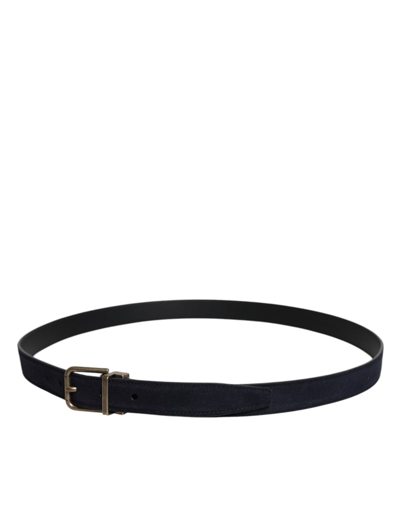 Black Goat Leather Metal Buckle Classic Belt Dolce & Gabbana