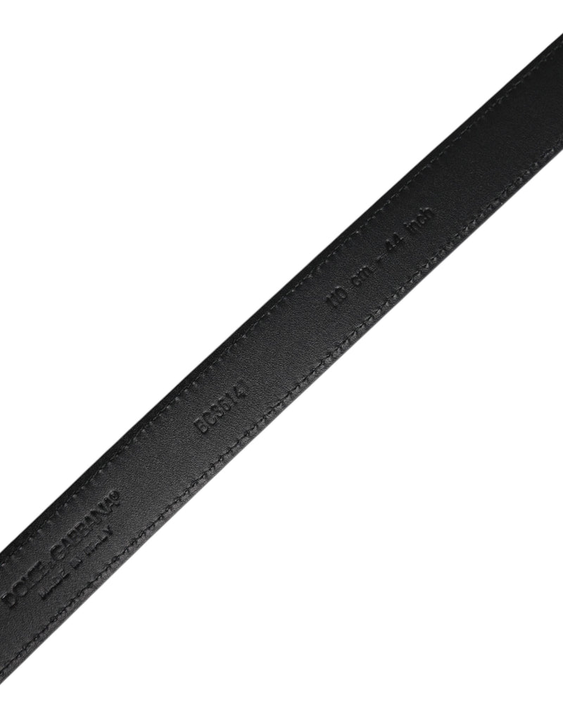 Black Goat Leather Metal Buckle Classic Belt Dolce & Gabbana