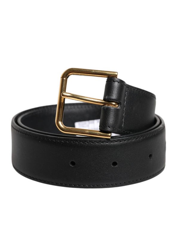 Black Leather Metal Buckle Classic Belt Dolce & Gabbana