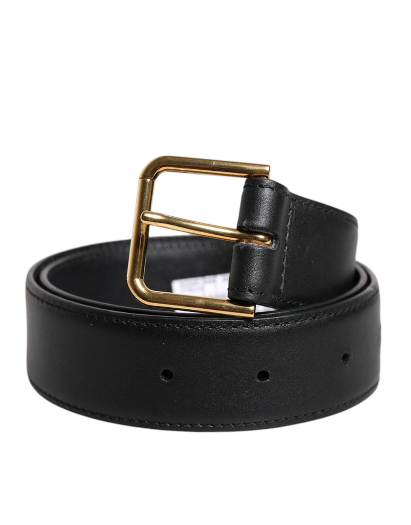 Black Leather Metal Buckle Classic Belt Dolce & Gabbana