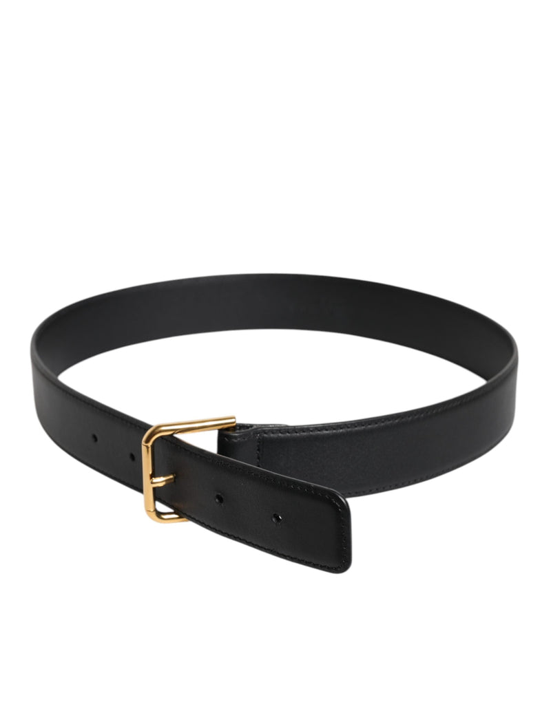 Black Leather Metal Buckle Classic Belt Dolce & Gabbana