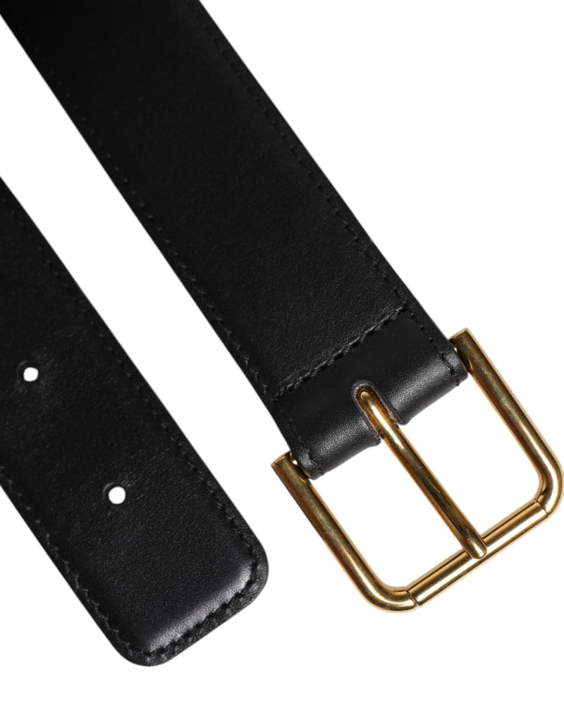 Black Leather Metal Buckle Classic Belt Dolce & Gabbana