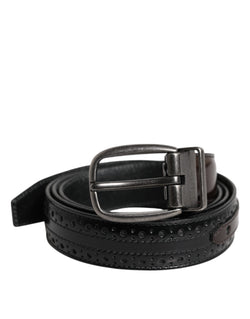 Black Brown Leather Classic Metal Buckle Belt Dolce & Gabbana