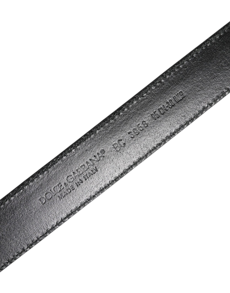 Black Brown Leather Classic Metal Buckle Belt Dolce & Gabbana