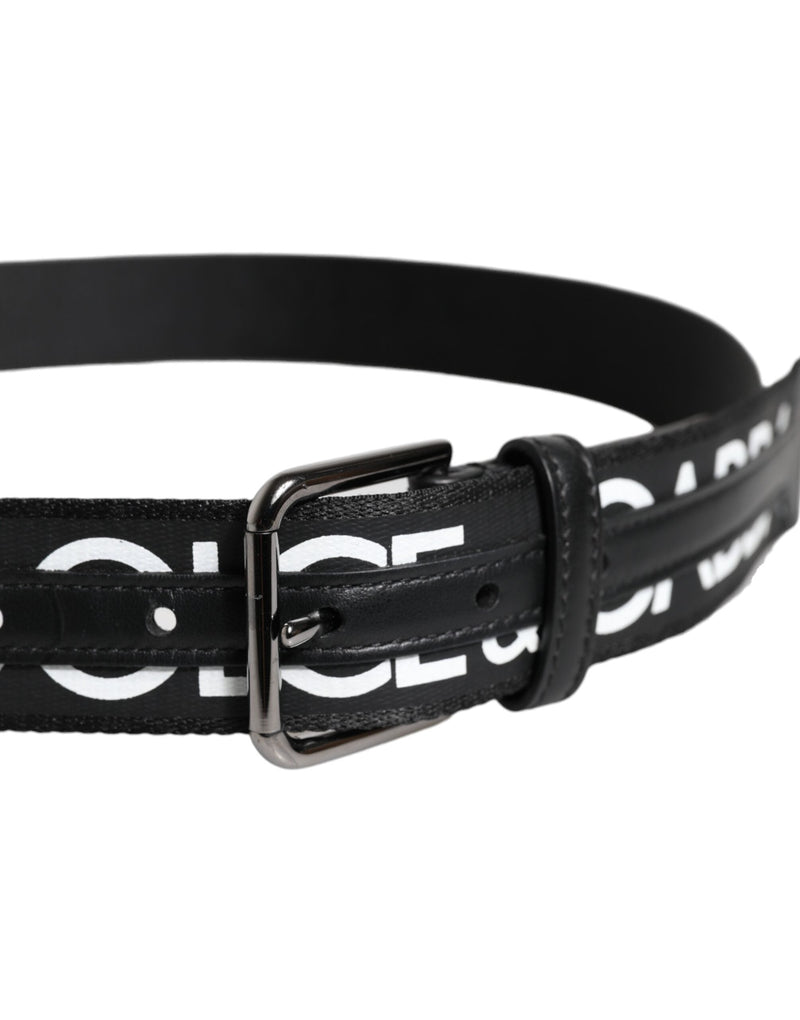 Black Leather Classic Metal Logo Buckle Belt Dolce & Gabbana