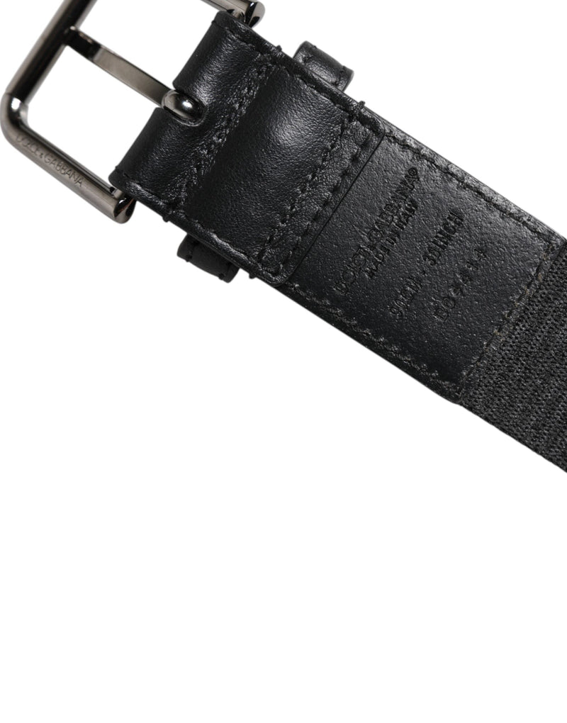 Black Leather Classic Metal Logo Buckle Belt Dolce & Gabbana