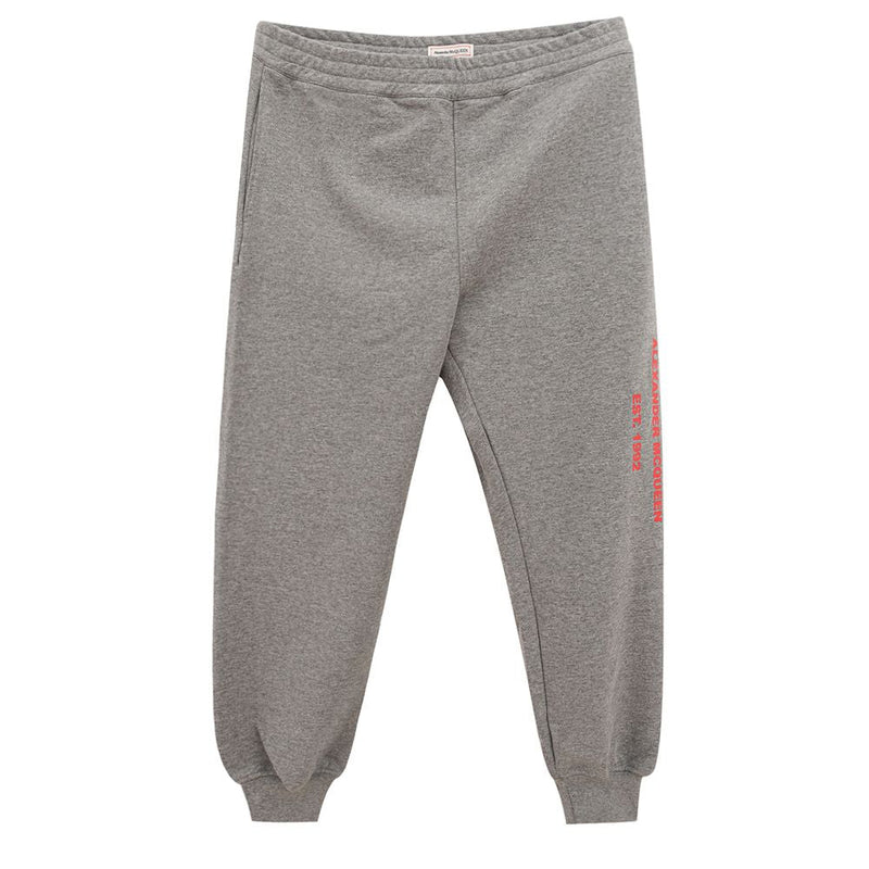 Chic Gray Cotton Blend Trousers Alexander McQueen