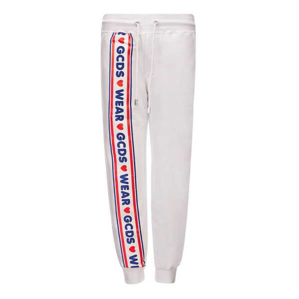 White Cotton Joggers Workout Pant GCDS