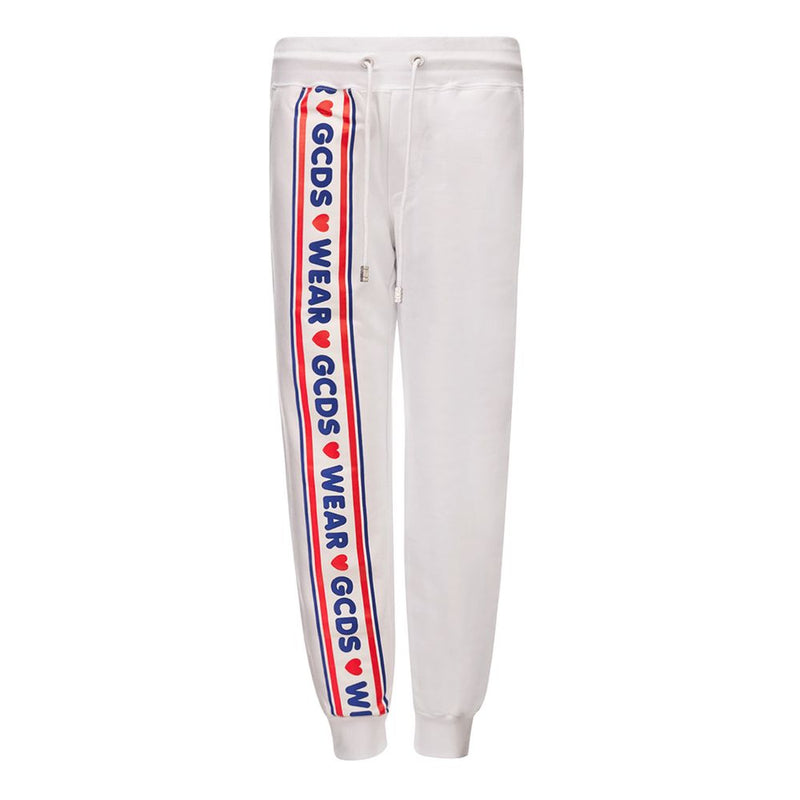 White Cotton Joggers Workout Pant GCDS