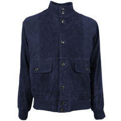 Blue Calfskin Jacket Emilio Romanelli