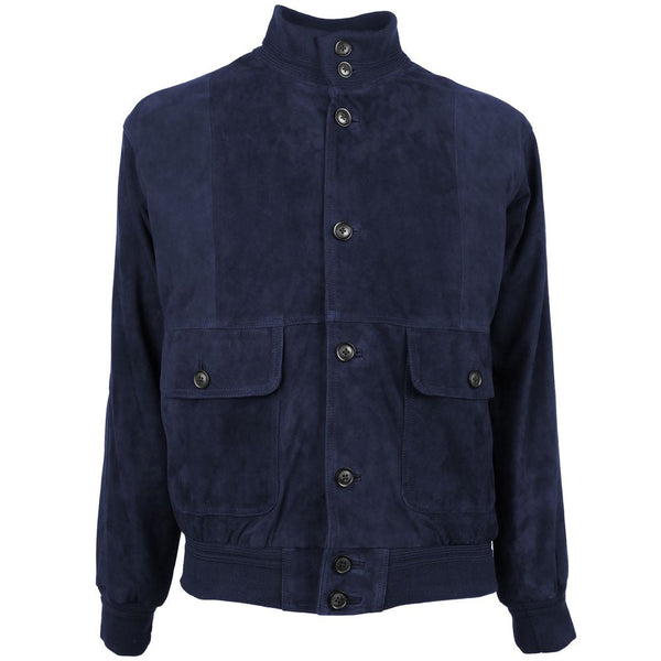 Blue Calfskin Jacket Emilio Romanelli