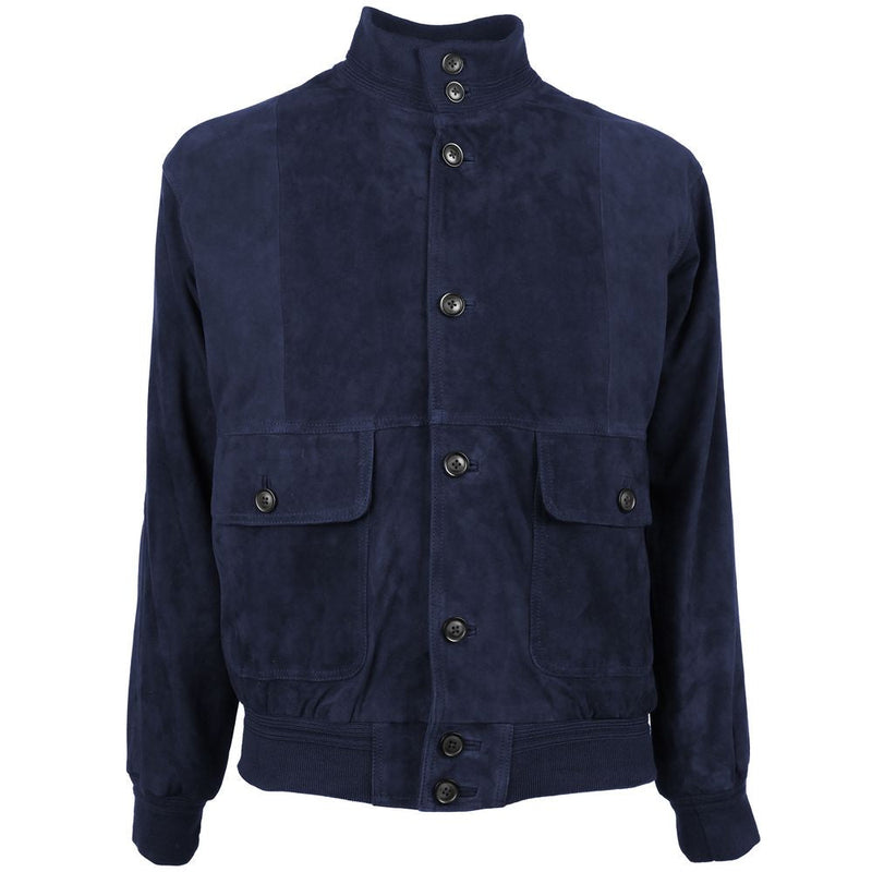 Blue Calfskin Jacket Emilio Romanelli