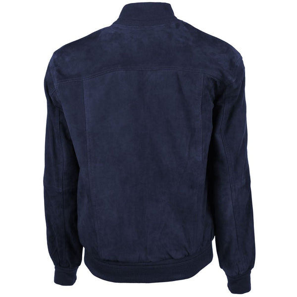 Blue Calfskin Jacket Emilio Romanelli