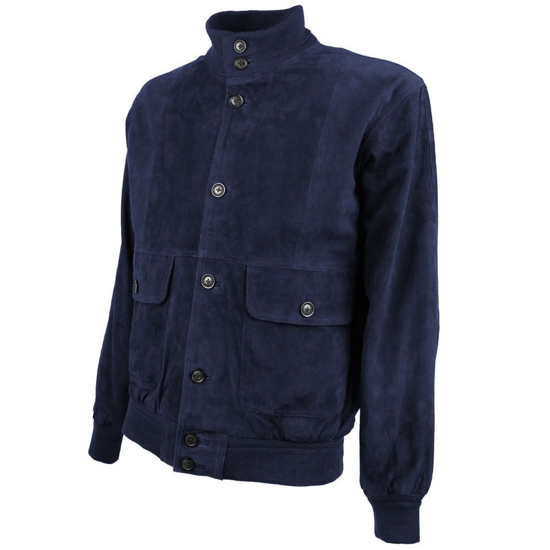Blue Calfskin Jacket Emilio Romanelli