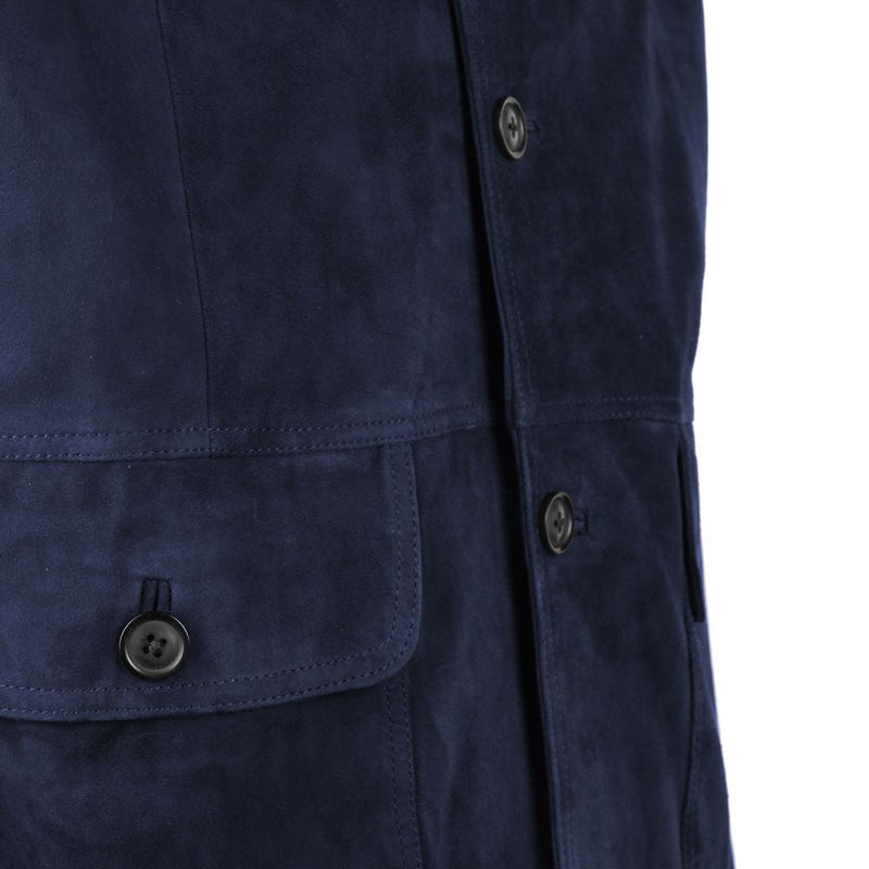 Blue Calfskin Jacket Emilio Romanelli