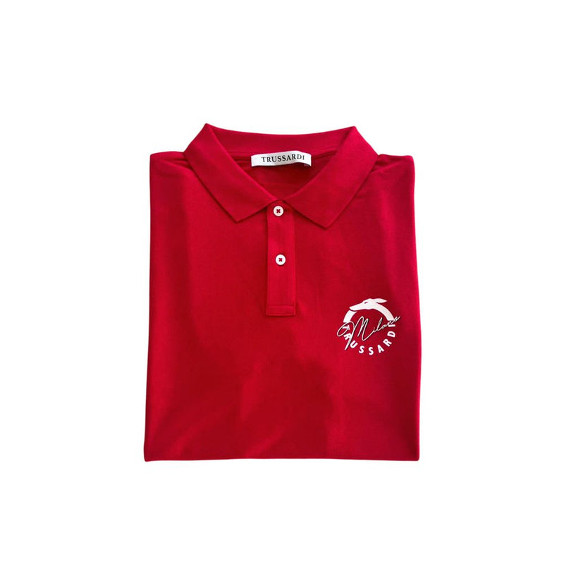 Red Cotton Polo Shirt Trussardi Beachwear