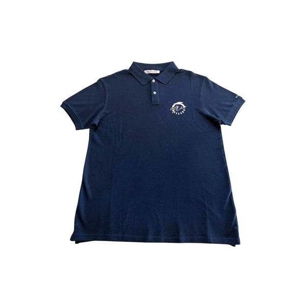 Blue Cotton Polo Shirt Trussardi Beachwear