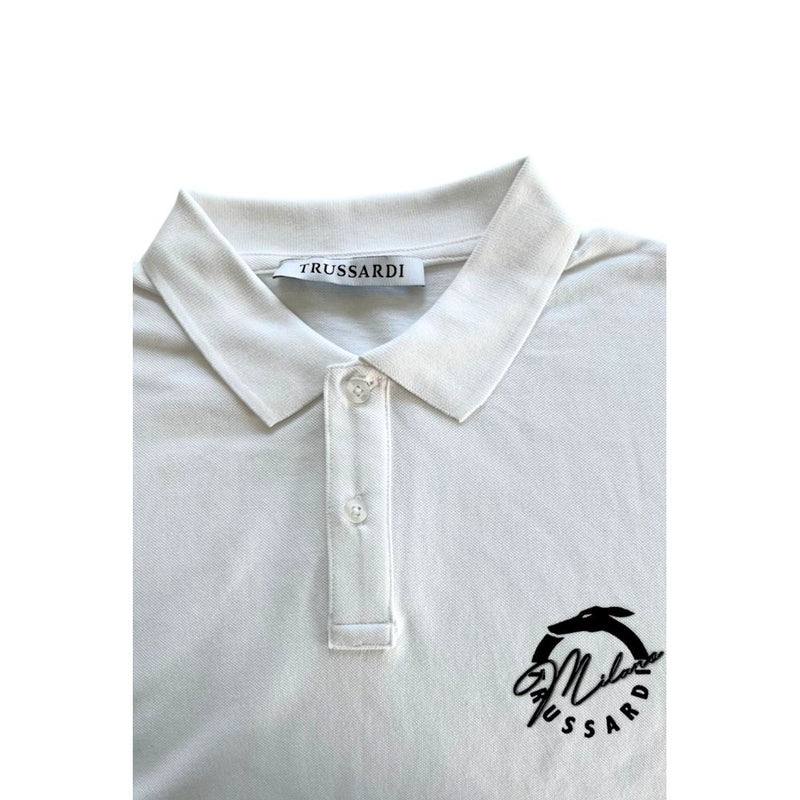 White Cotton Polo Shirt Trussardi Beachwear
