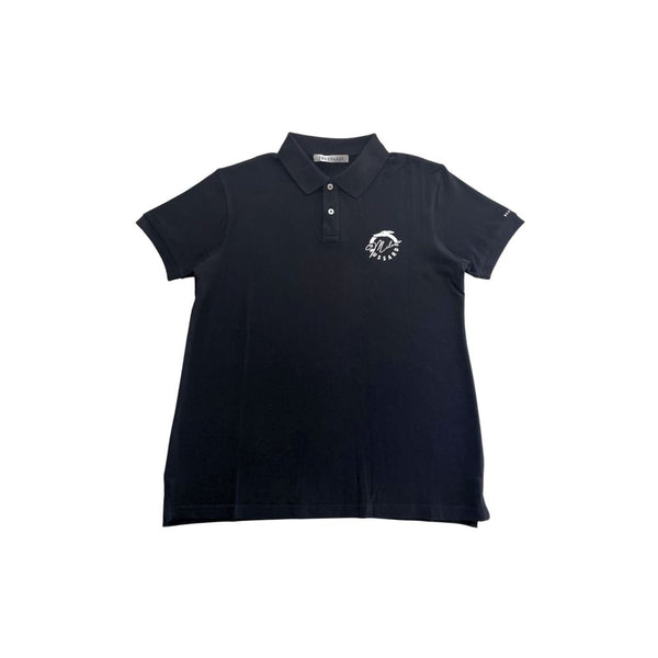 Black Cotton Polo Shirt Trussardi Beachwear