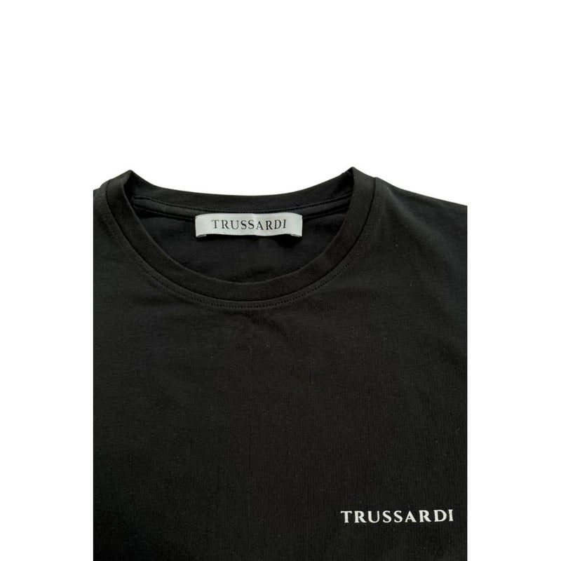 Black Cotton T-Shirt Trussardi Beachwear
