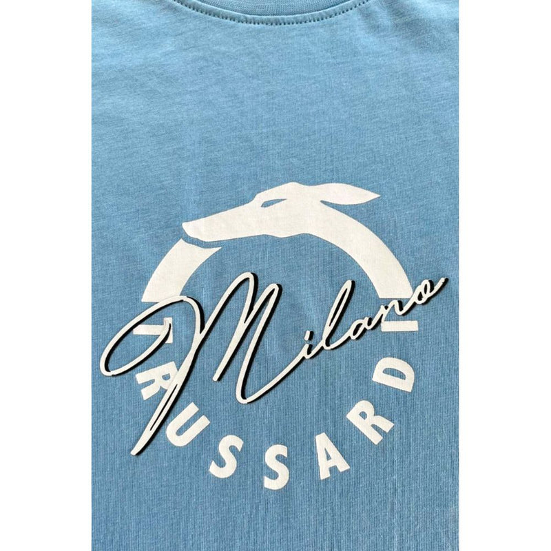 Light Blue Cotton T-Shirt Trussardi Beachwear