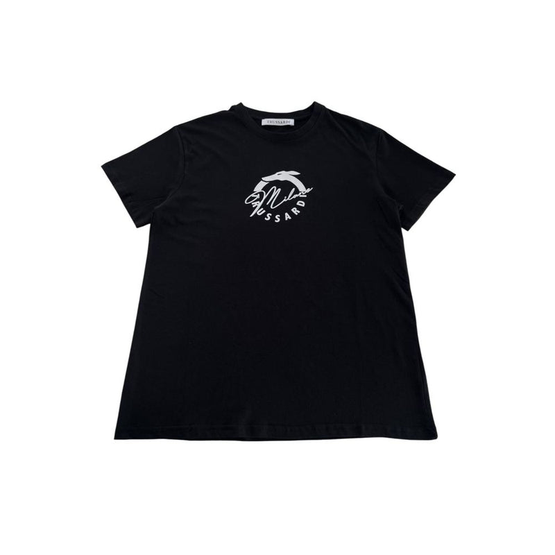 Black Cotton T-Shirt Trussardi Beachwear