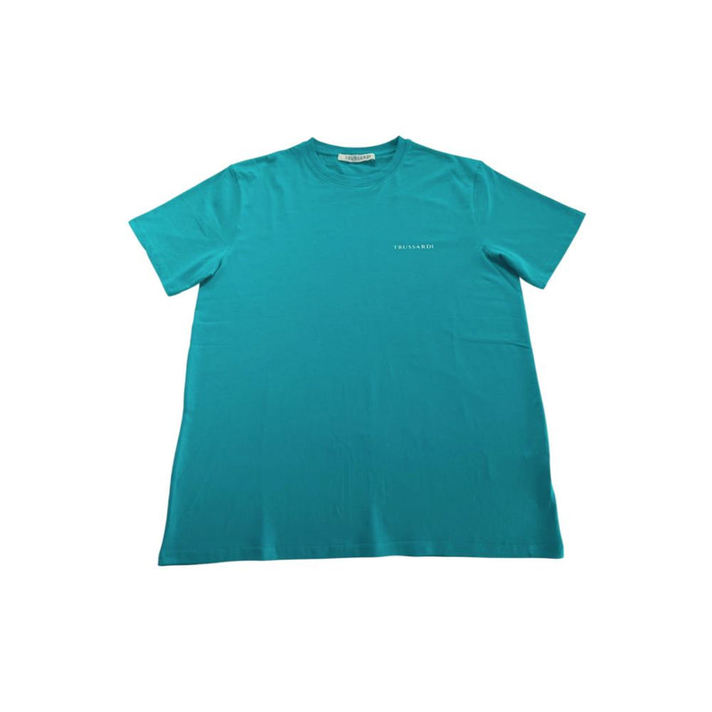 Light Blue Cotton T-Shirt Trussardi Beachwear