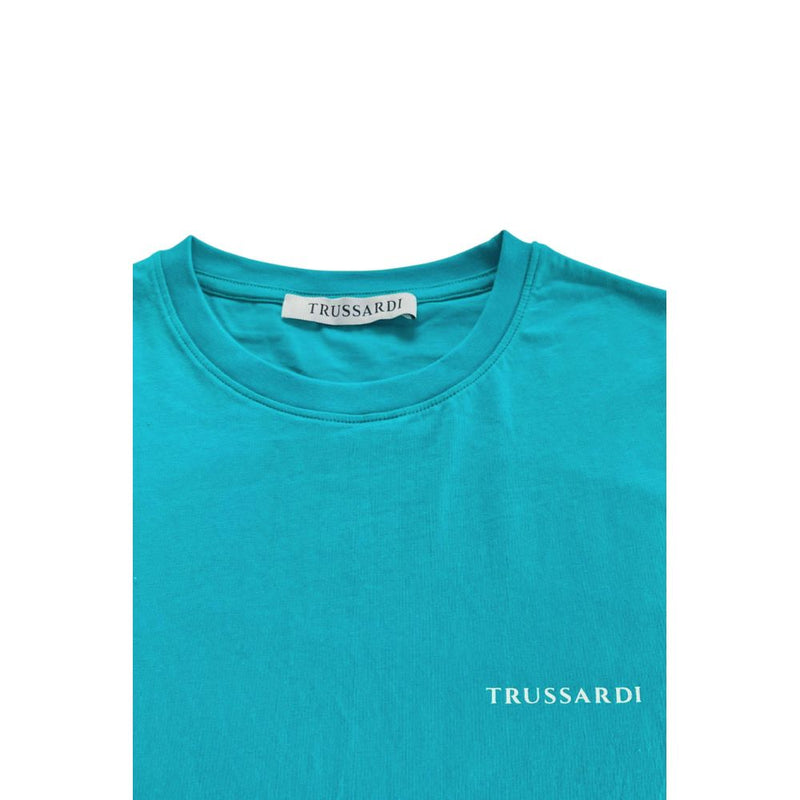 Light Blue Cotton T-Shirt Trussardi Beachwear