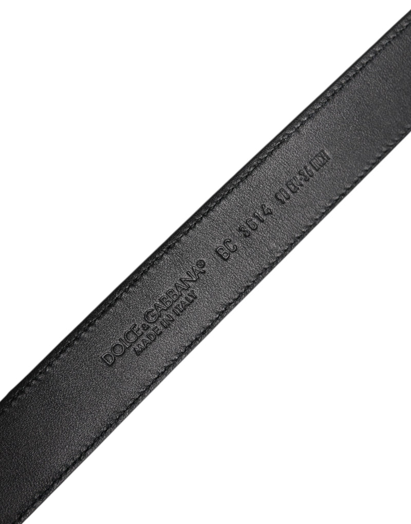 Black Calf Leather Classic Metal Buckle Belt Dolce & Gabbana